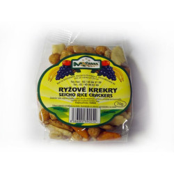  Rýžové krekry 70g - tato exotická pochoutka obsahuje rýži, sójovou omáčku, cukr, škrob, sezamová semena, přírodní...