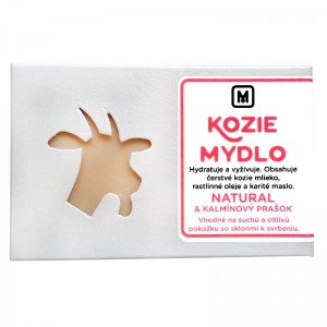 Mýdlo z kozího mléka - NATURAL & KALMÍNOVÝ PRÁŠEK 110g